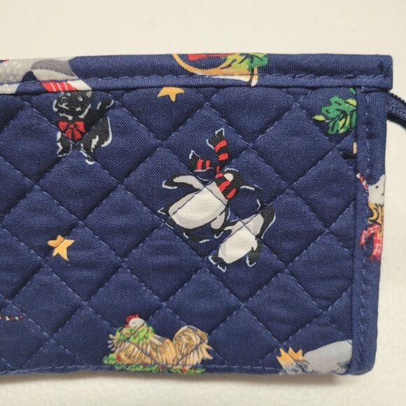 Vera Bradley Zipper Pouch Quilted Bag Clutch Makeup Holiday Animals Christmas - Picture 7 of 8